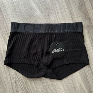 Andrew Christian | Essentials Rib Trunk w/ Almost Naked in Black (Small)